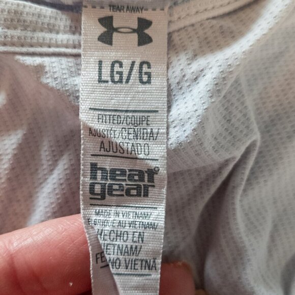 Under Armour Heat Gear Tank - L White/Grey Print - Picture 4 of 4